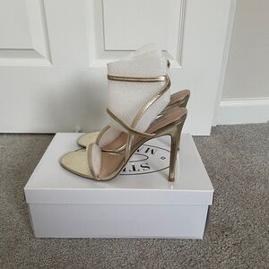Steve Madden Size 10 Nectur Gold Strappy Heels